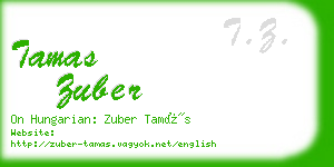 tamas zuber business card